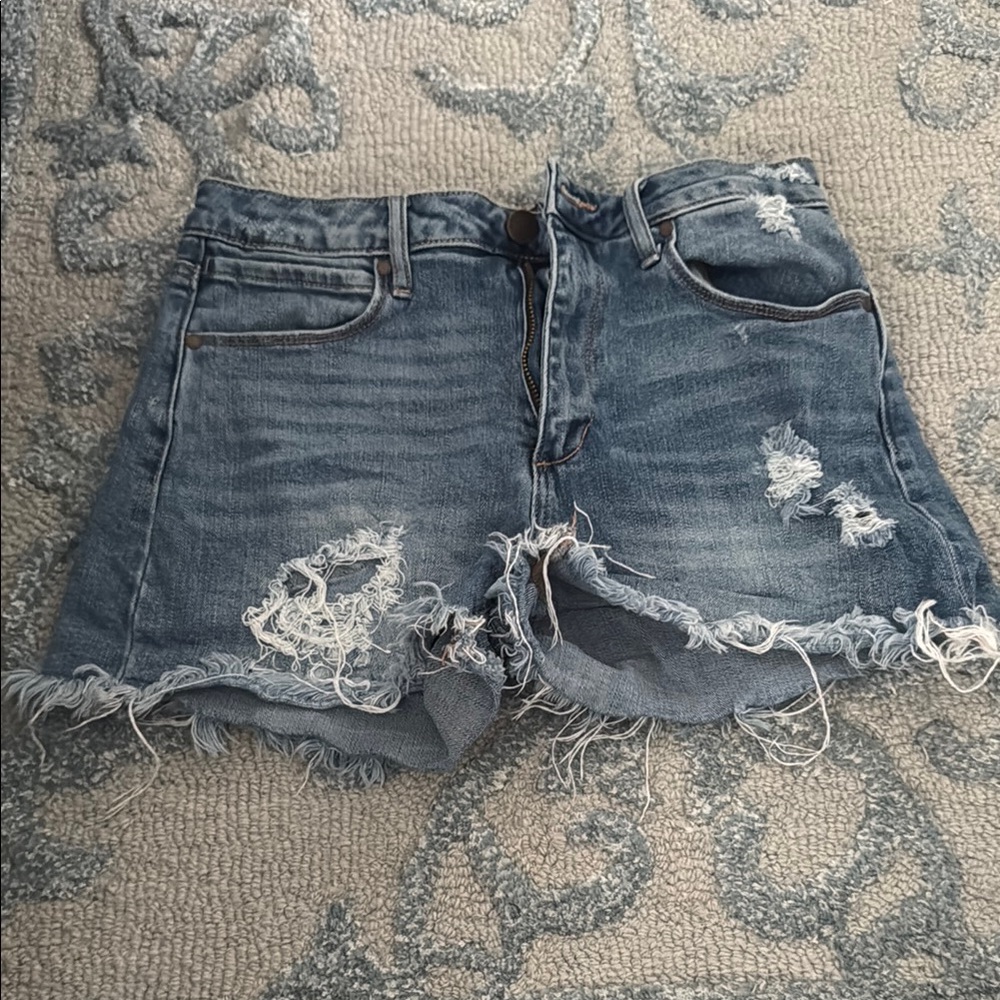 Articles Of Society Blue Jean Shorts Distressed Frayed Hem